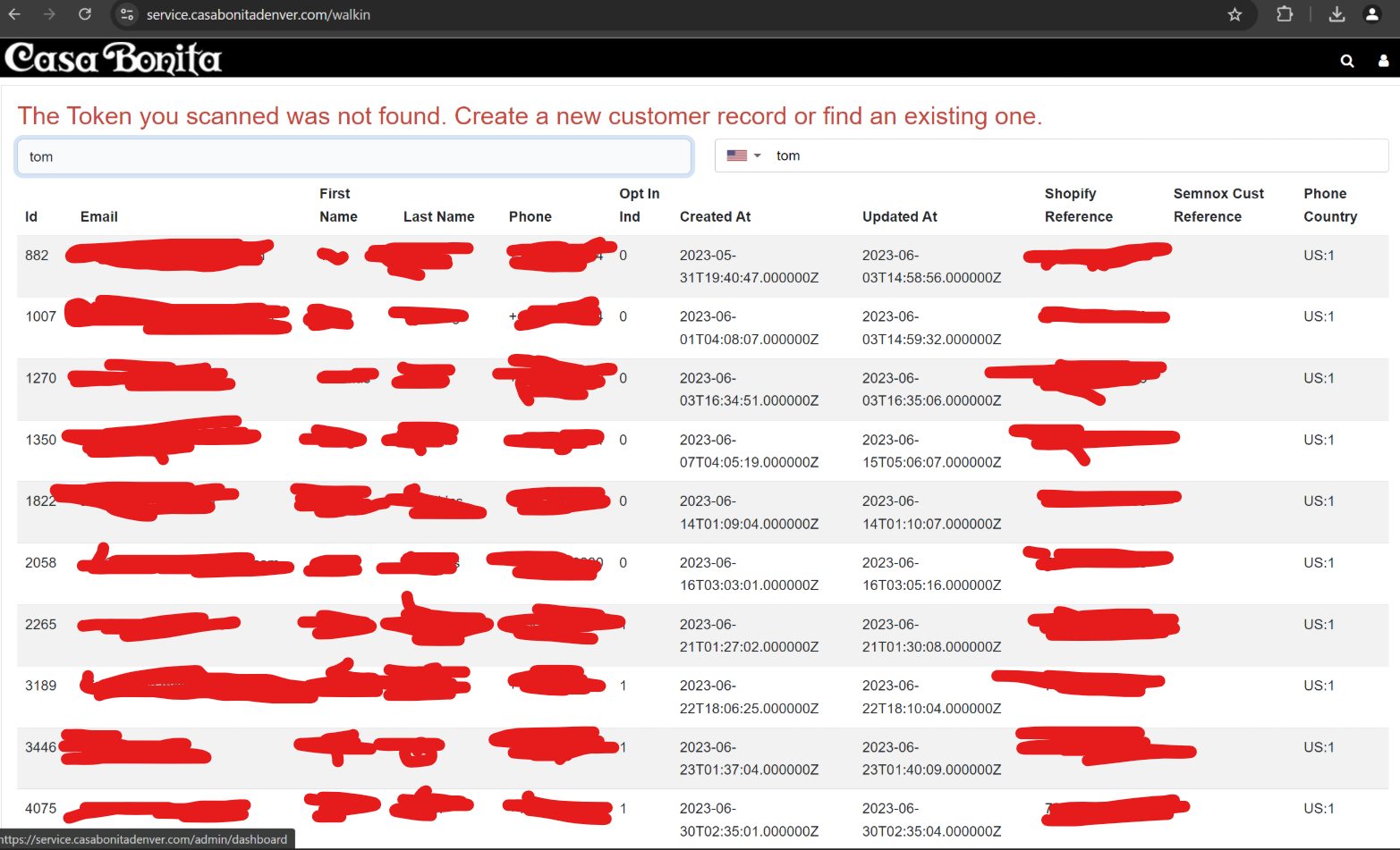 Customer List