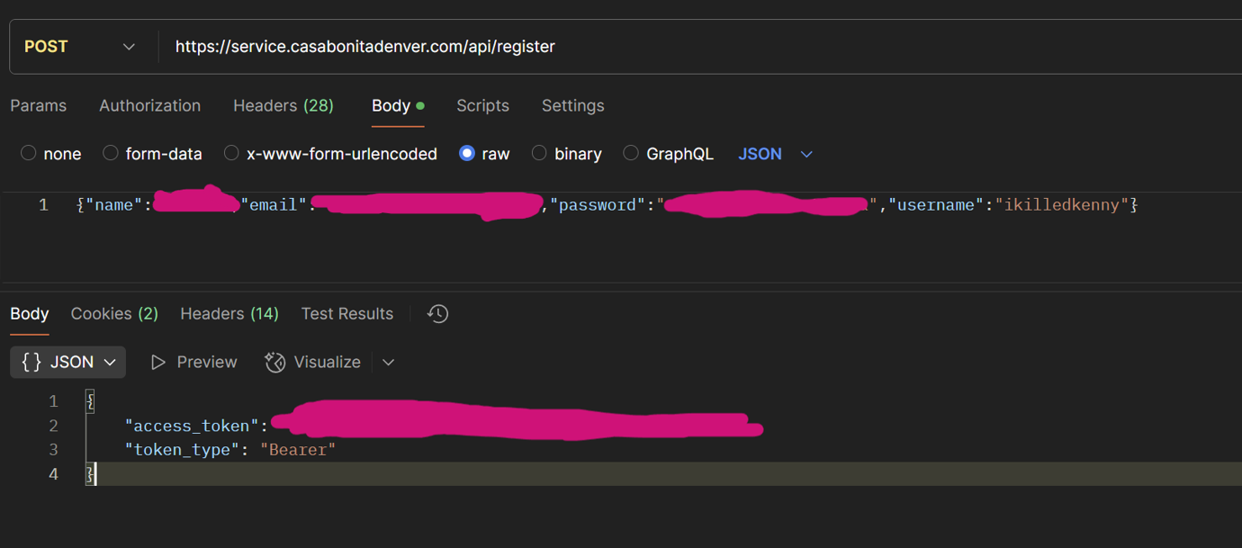 Registration API Call