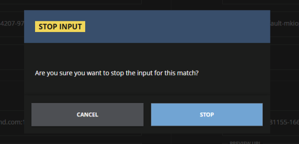Stream control confirmation dialog