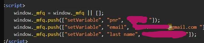 Old email leak in JavaScript source