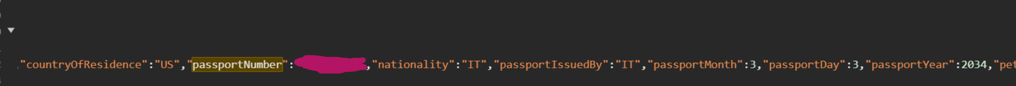 Passport number in html