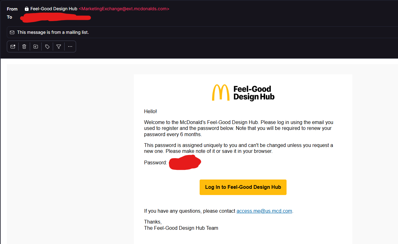 Password email