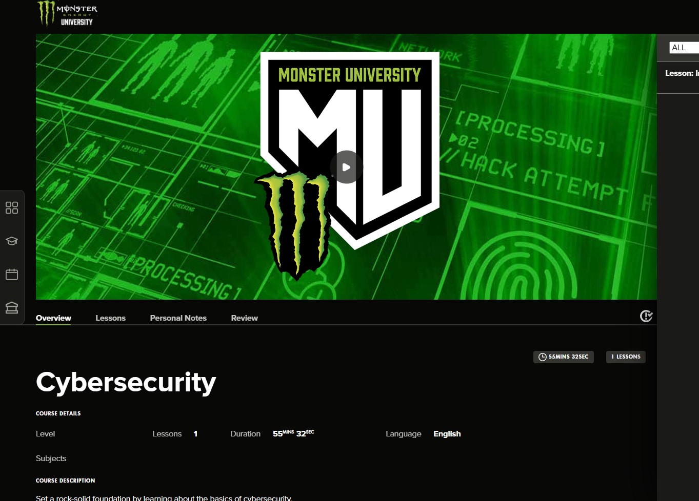 Monster Cybersecurity Course