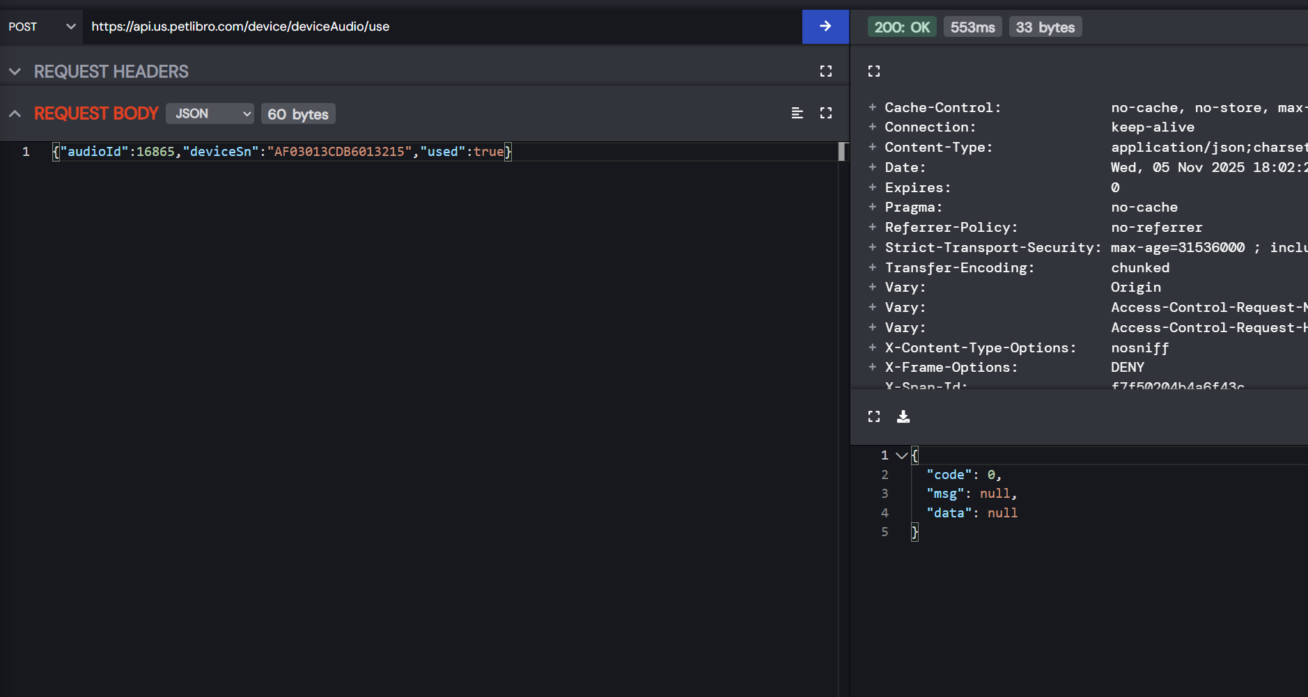 Audio assignment API