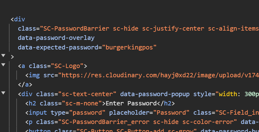 Hard Coded Password