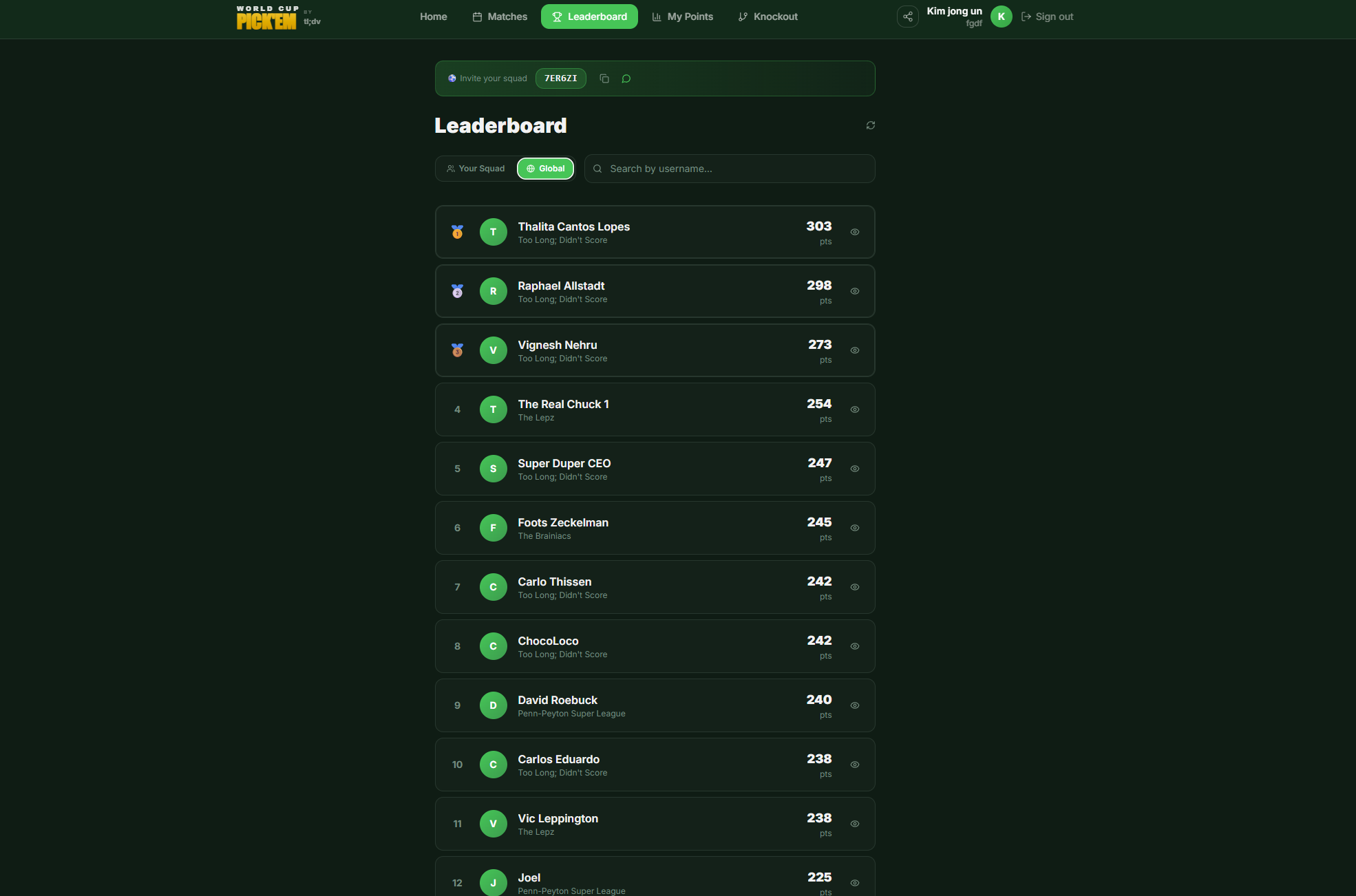 A vibecoded world cup slop app